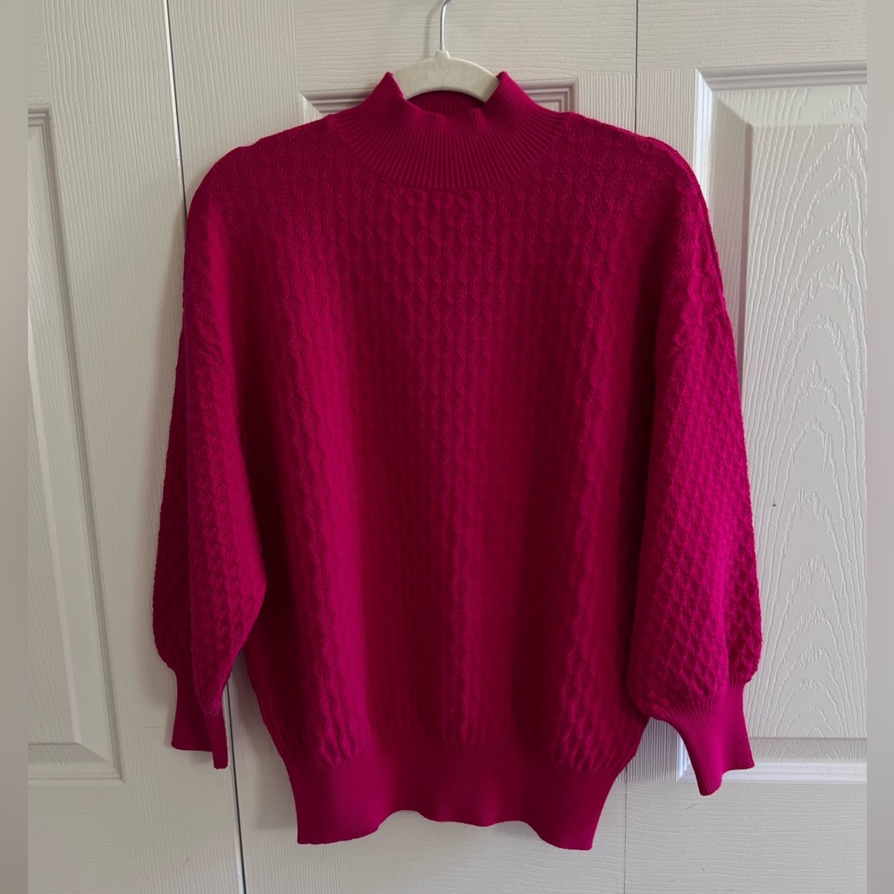 Imogin Ted Baaker Raspberry Pink Sweater Size 4 ( US 8-10 ) 3/4 Sleeve